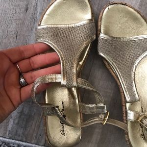 BORN strappy cork wedges